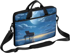 13-15 inch Moon Piano portable laptop bag Vintage Piano single shoulder laptop bag, suitable for work, travel, and other purposes