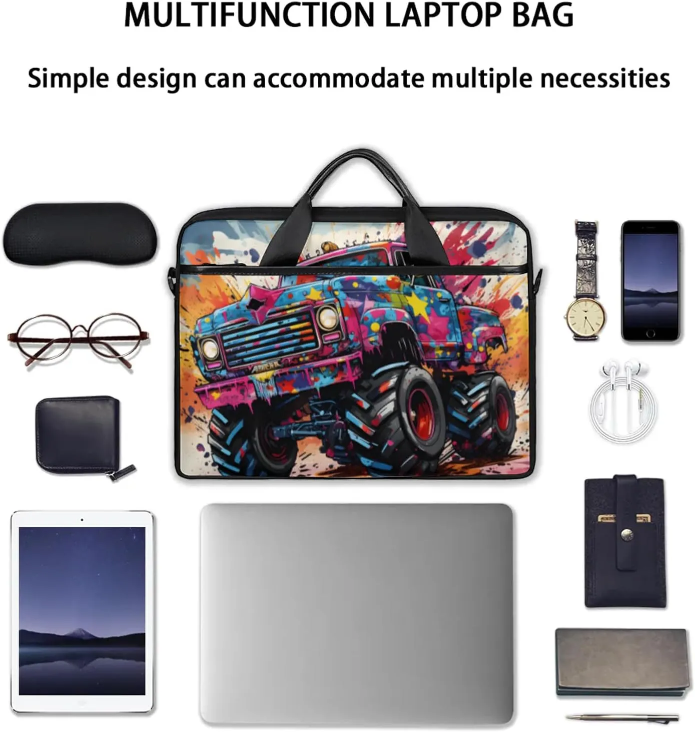 13-15 Inch Trucks Handy Laptop Bag Diggers Shoulder Laptop Bag For Work, School, Travel And More