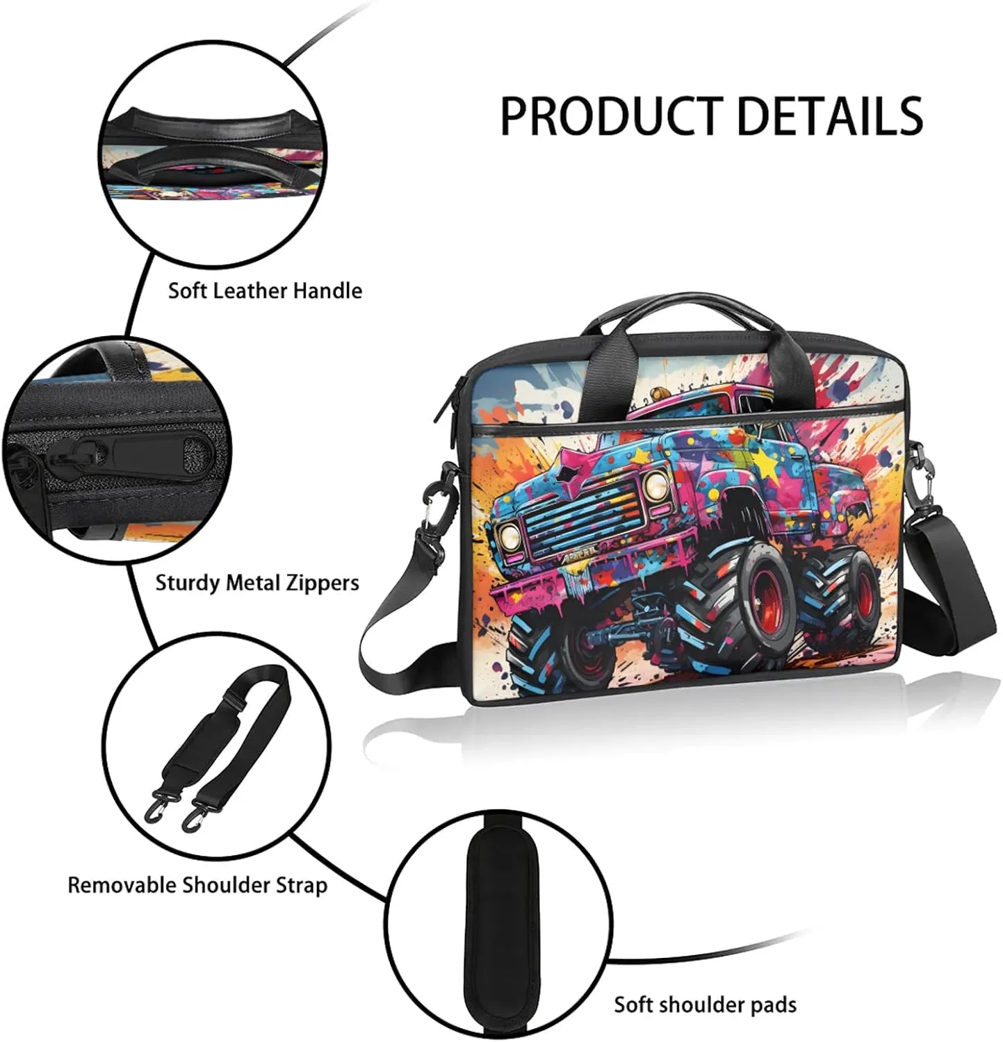13-15 Inch Trucks Handy Laptop Bag Diggers Shoulder Laptop Bag For Work, School, Travel And More