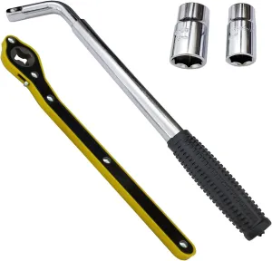 14-20 inch Auto Car SUV Telescoping Lug Wrench Wheel Wrench Universal with Standard CR-V Sockets 17/19, 21/22mm (2pcs (Lug Wrench Cross Wrench)