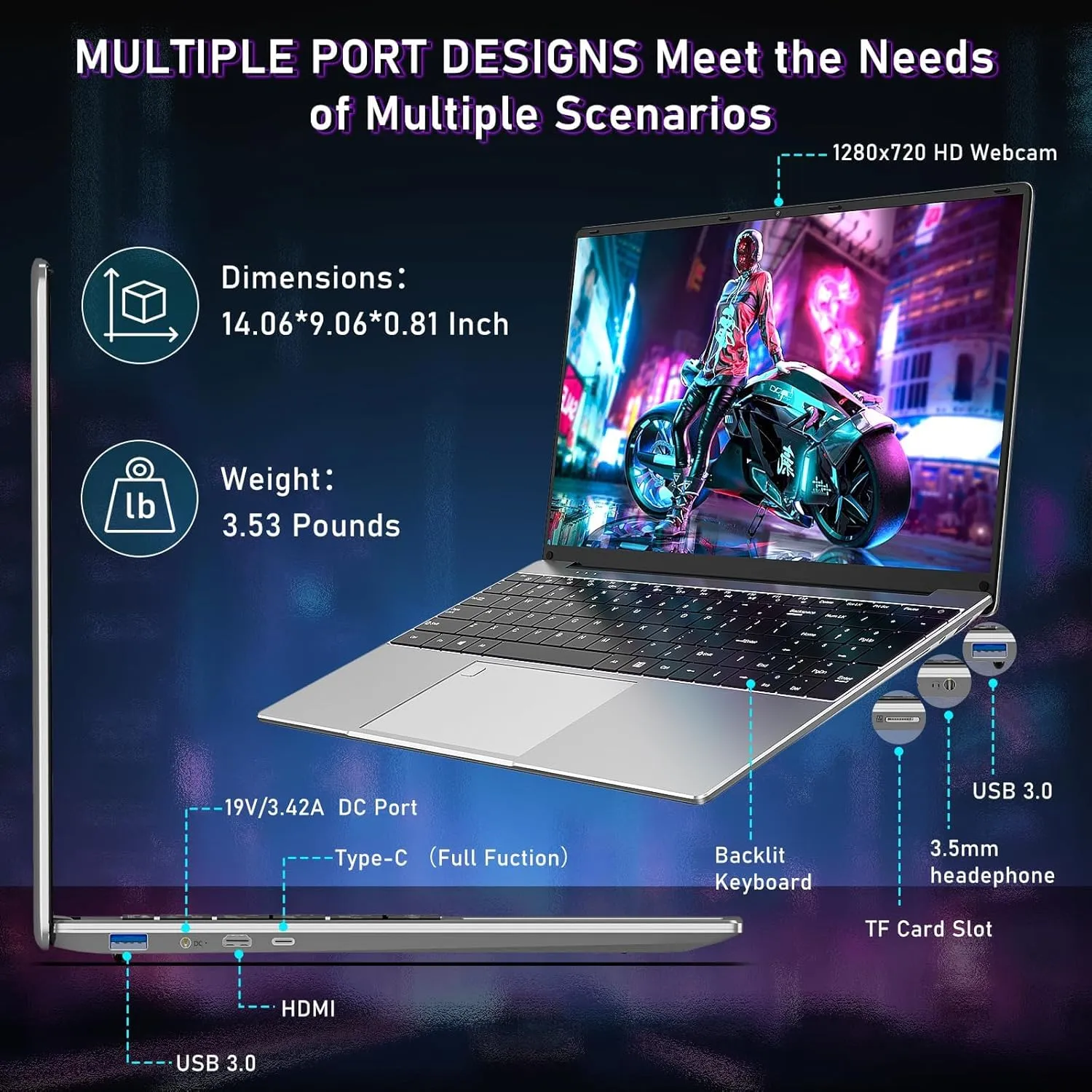 15.6 Inch Laptop Computer,Gaming Laptop,AMD Ryzen 7 5700U 8C/16T Processor(up to 4.3Ghz),16GB RAM 1TB SSD,AMD Radeon Graphics,15.6” FHD 1920 * 1080 Display,WiFi 5,BT5.0,Backlit Keyboard