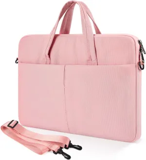 17 17.3 Inch Laptop Bag Women Men Computer Bag for HP Envy Pavilion/LG Gram/MSI/Dell Inspiron XPS/Lenovo Thinkpad/ASUS/Acer, Shoulder Strap Carrying Messenger Bag, Pink