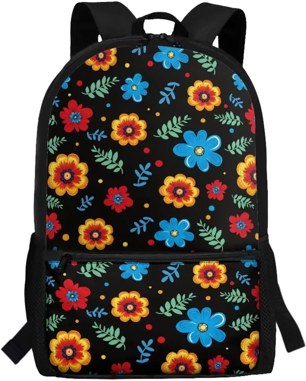 17 Inch Laptop Backpack for School Kids Water Resistant College Shoulder Flower Print with 1 Main Compartment and External Pocket Large Capacity for College Travel Picnic