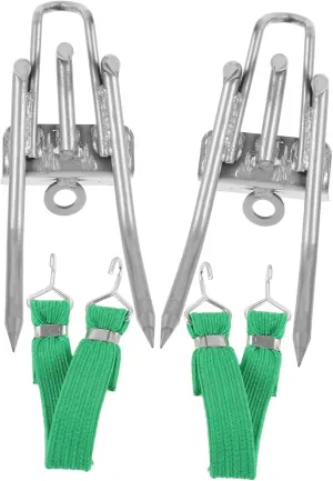 1Set Metal Tree Climbing Spikes Outdoor Climbing Tools with Comfortable Foot Plate for Tree Climbing and Fruit Essential Arborist Gear