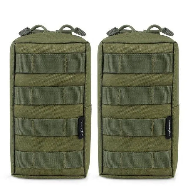 2 Pack Tactical Water-Resistant Molle Pouches, Extra Storage