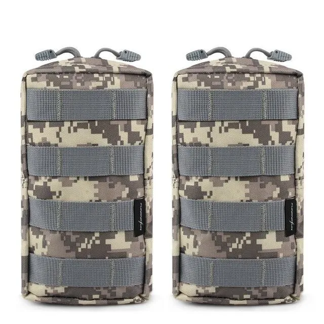 2 Pack Tactical Water-Resistant Molle Pouches, Extra Storage