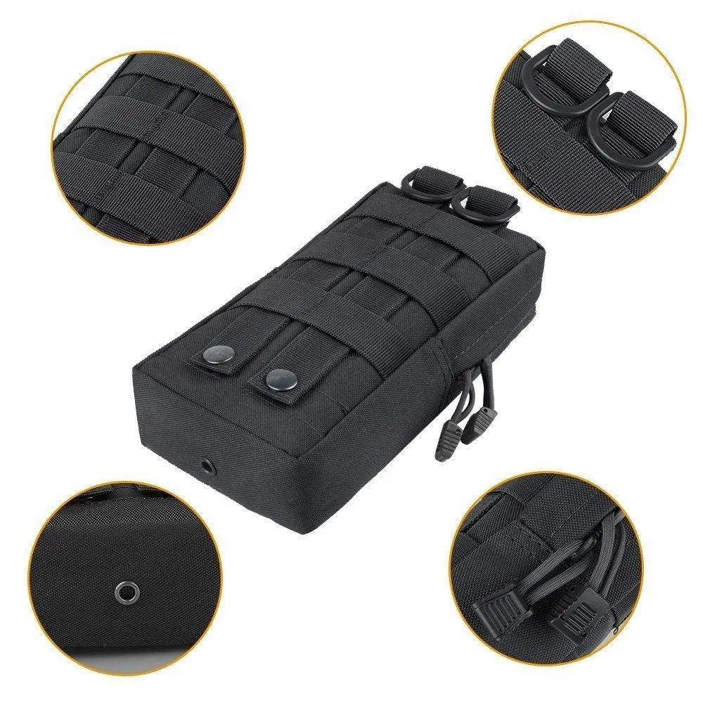 2 Pack Tactical Water-Resistant Molle Pouches, Extra Storage
