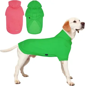 2 Pieces Basic Cotton Dog Hoodie Sweater, Soft Pet Clothes Dog Sweatshirts, Dog Outfit Coat Pullover with Pocket and Leash Hole for Small Medium Large Dogs, Fresh Green Pink/Sleeved (Medium)