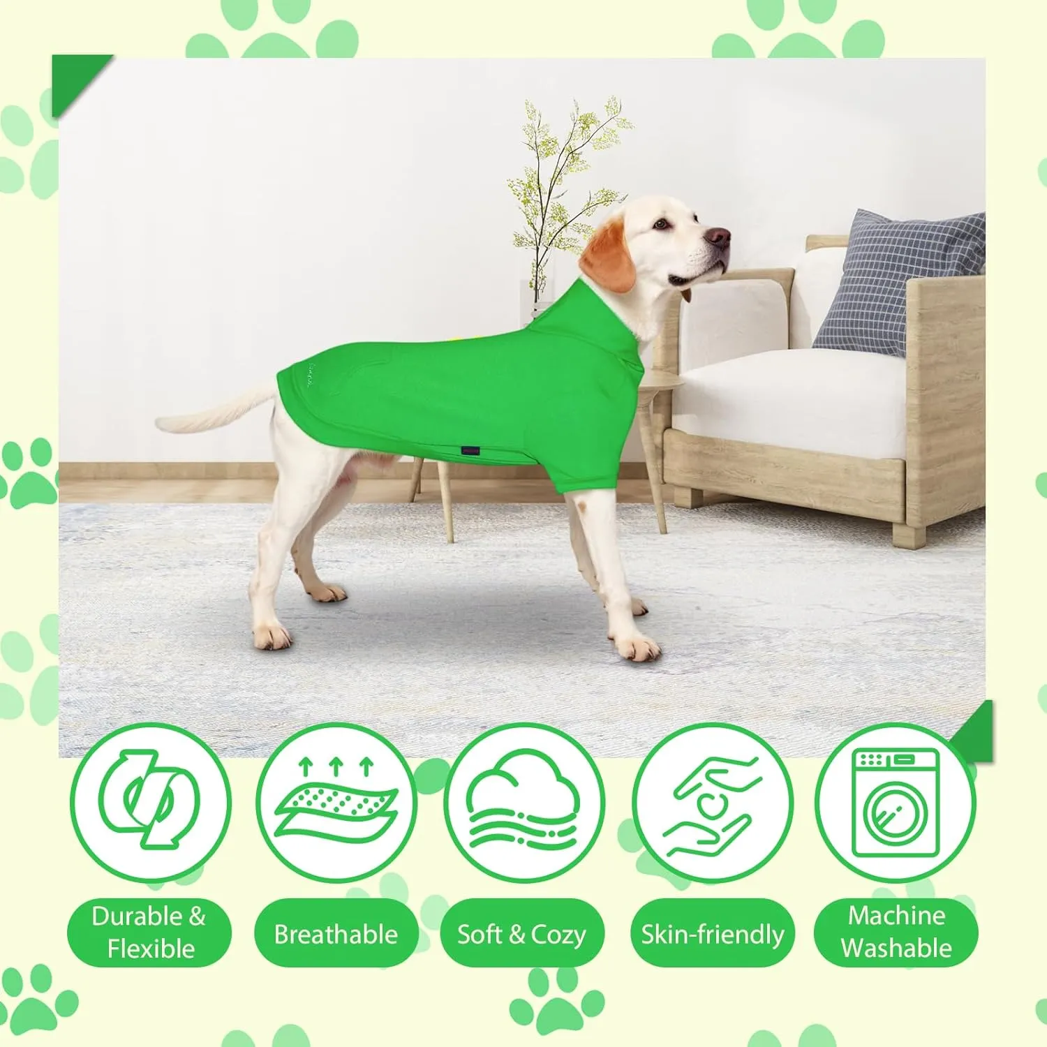 2 Pieces Basic Cotton Dog Hoodie Sweater, Soft Pet Clothes Dog Sweatshirts, Dog Outfit Coat Pullover with Pocket and Leash Hole for Small Medium Large Dogs, Fresh Green Pink/Sleeved (Medium)