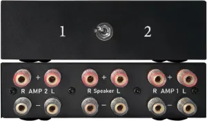 2 Way Bidirectional Amplifier Speaker Selector, 2(1)-in-1(2)-Out Amplifier Speaker Switcher, AMP A/B Switch Splitter 2-Port Loudspeaker Control Combiner Box