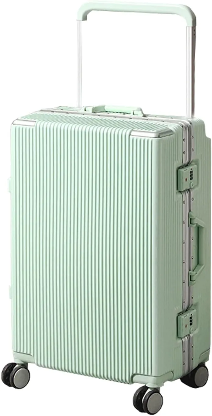 20 Inch Luggage ABS Hard Shell Luggage with 4 Spinner Wheels Carry On Luggage Wide Handle Travel Luggage Aluminum Frame,Green,26in