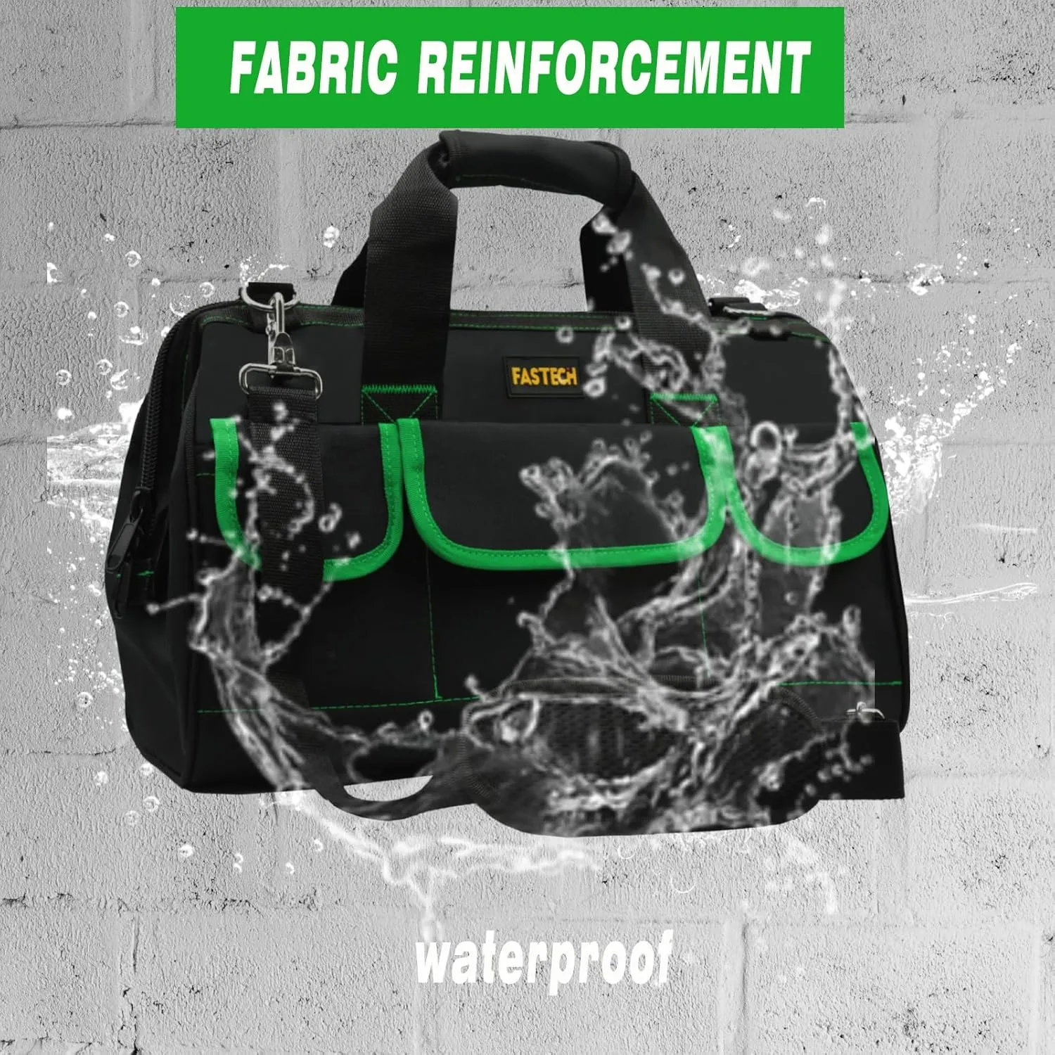 20 Inch Tool Bag With Comfortable Shoulder Straps, Waterproof Wide Mouth Tool Kit, Tool Storage Package For Men/Women (20IN Green)