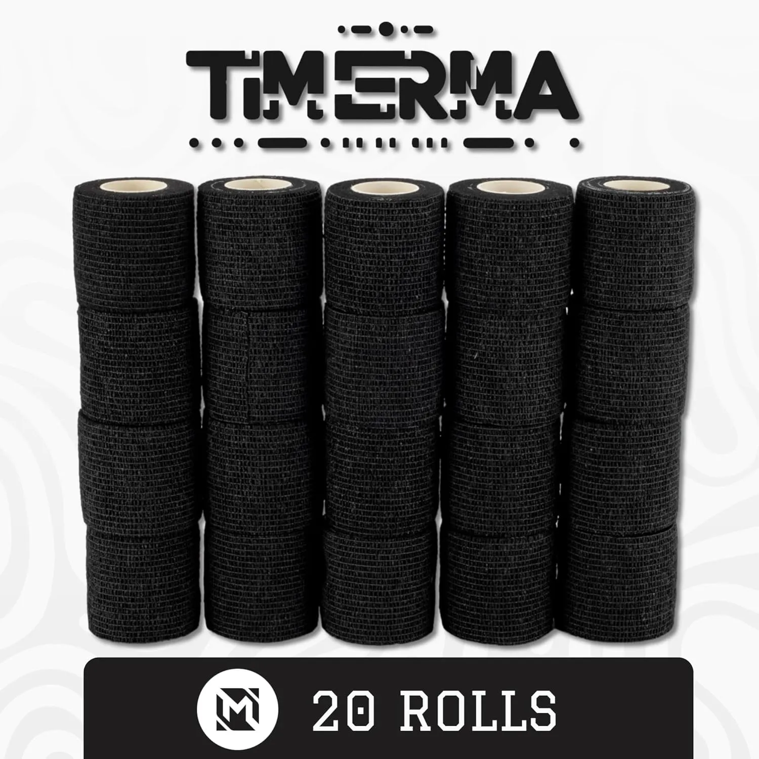 20 Rolls Self Adhesive Bandage Wrap Elastic&Breathable Ideal for Wound Care, Sports & Joint Sprains Adhesive Vet Wrap Versatile Support for Dogs Cats Horses Birds, Pet First Aid (Black)