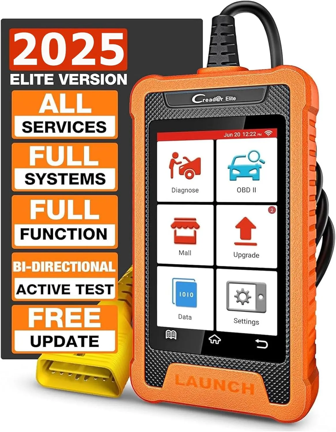 2025 LAUNCH Creader Elite OBD2 Scanner for Honda Acura, Full System Bi-Directional Diagnostic Scan Tool, Full Reset Code Reader, AUTO VIN, Battery Registration, Injector Coding, Lifetime F-Ree Update