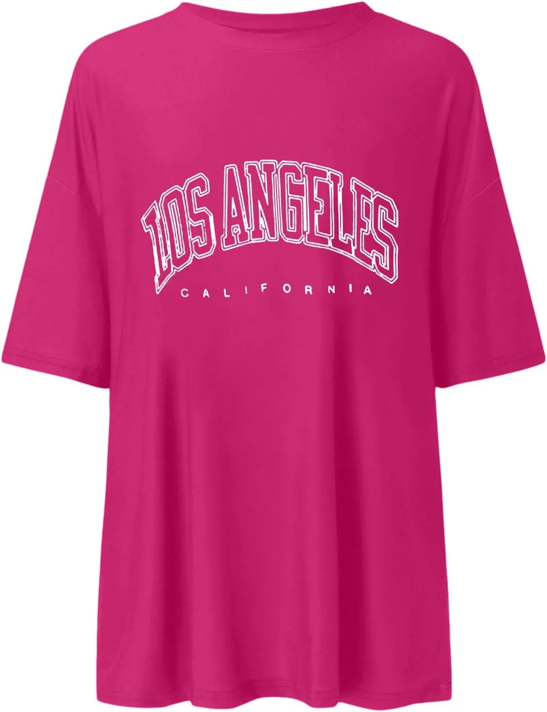 2025 Los Angeles California Tee Shirts for Women Letter Print Running Cute Loose Tops Summer Trendy Tshirt Loose Fit