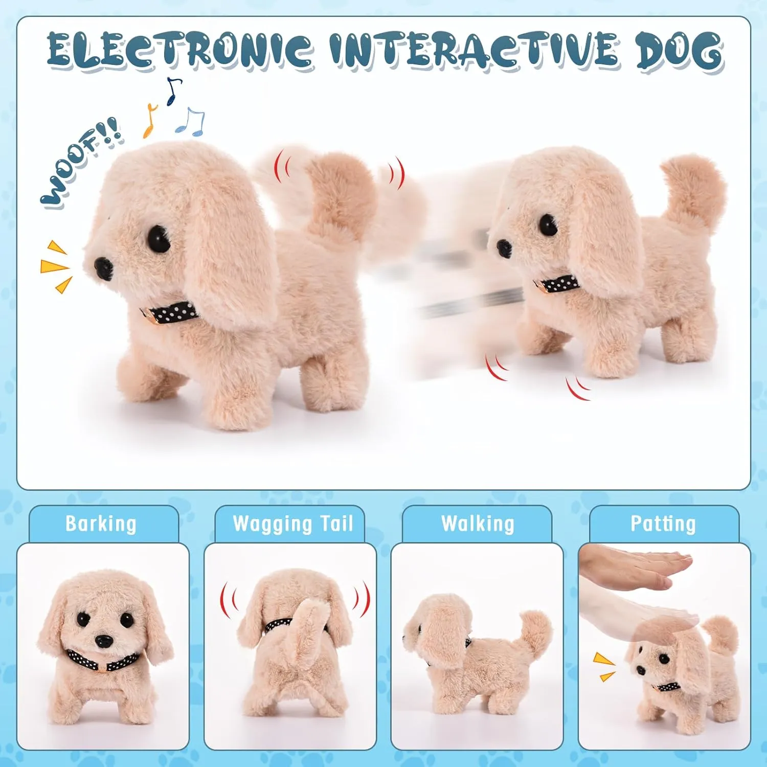24Pcs Dog Toys for Kids Doctor Kit, Walking Barking Electronic Interactive Stuffed Dog Vet Kit Costume, Puppy Pet Care Veterinarian Set, Doctor Play Gifts for Kids Girls 3 4 5 6  Year Old(Blue