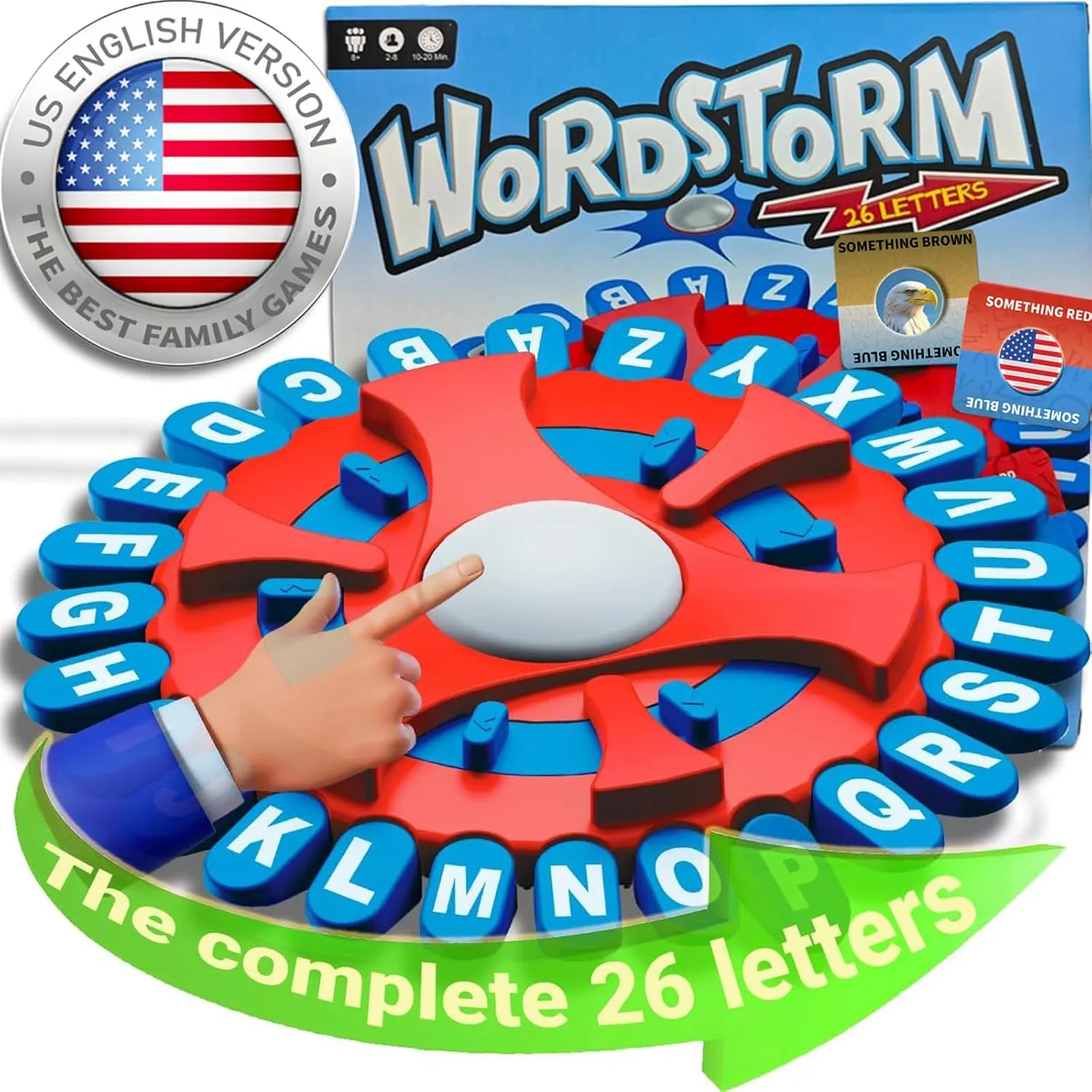 26 Letters Word Games, 36 Cards with 144 Categories Think Game, Quick Thinking Letter Pressing Word Game, Fast-Paced Board Game, A Great Board Game for Family and Friends