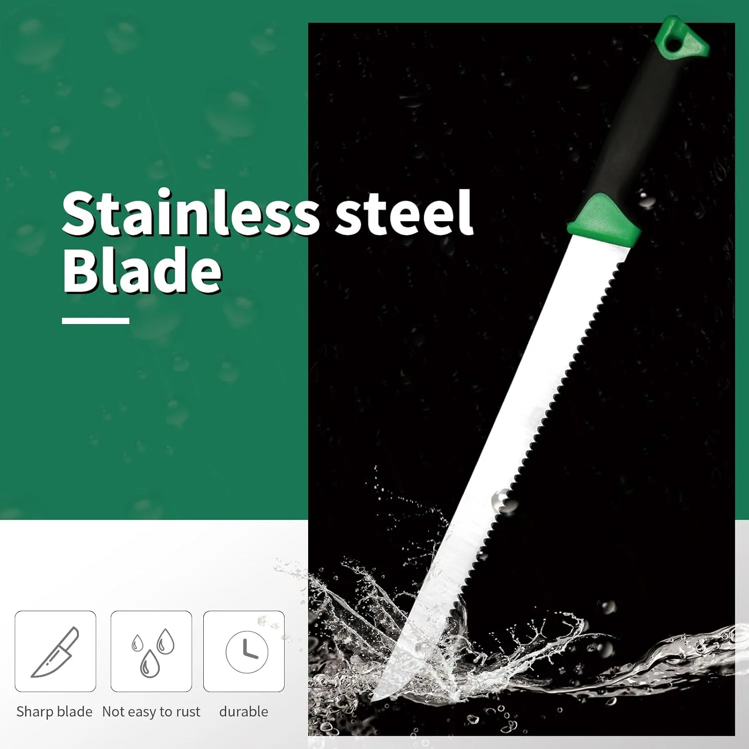 2pcs 13.4IN Insulation Knife with Sheath Stainless Steel Blade Single Sided Insulation Cutter for Cutter Mineral Wool Insulation,Turf cutter knife and gardening knife used for lawn restoration
