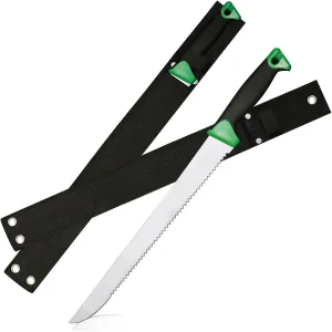 2pcs 13.4IN Insulation Knife with Sheath Stainless Steel Blade Single Sided Insulation Cutter for Cutter Mineral Wool Insulation,Turf cutter knife and gardening knife used for lawn restoration