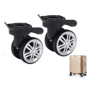 2Pcs A19 Luggage Porous Wheels Mute Double Row Wheels Suitcase Casters Lockbox Spinners Wheel Swivels Wheel Replacement Travel Customs Box Repair Accessories