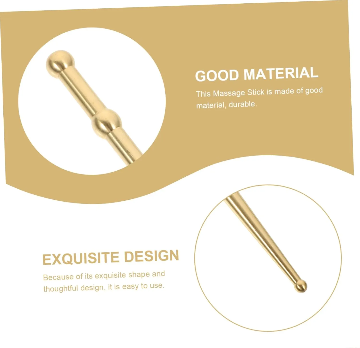 2pcs Brass Pen Multi-Function Massage Supply Small Body Massager for Daily Use Acupressure Pen Sliding Pressing for Facial Relaxation
