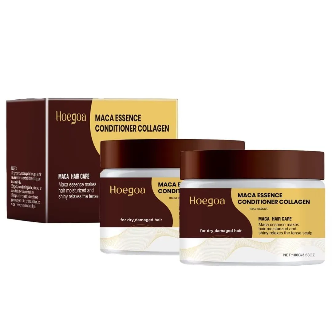 2PCS Collagen Hair Treatment Deep Repair Conditioning Argan Oil Collagen Hair Mask Essence for Dry Damaged Hair All Hair Types - 3.53OZ