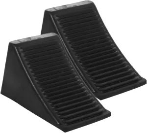2Pcs Rubber Wheel Chocks Heavy Duty Non Slip Stabilizers for Travel Trailers and Pickup Trucks Portable Solid Wedge Design for and Stability