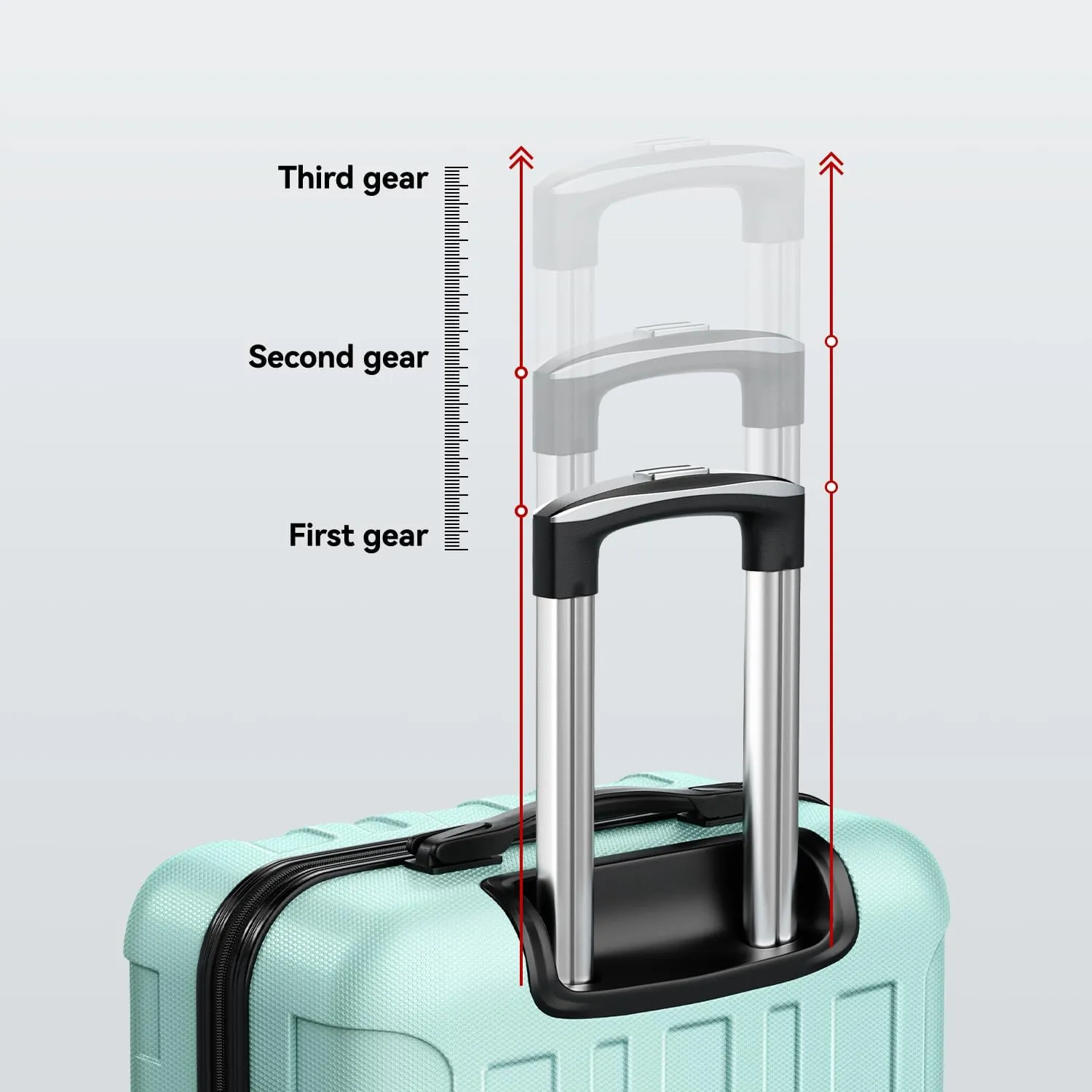 3-Piece (20/24/28)" Suitcase Set Spinner Wheels ABS Lightweight Luggage Sets with TSA Lock,Mint Green