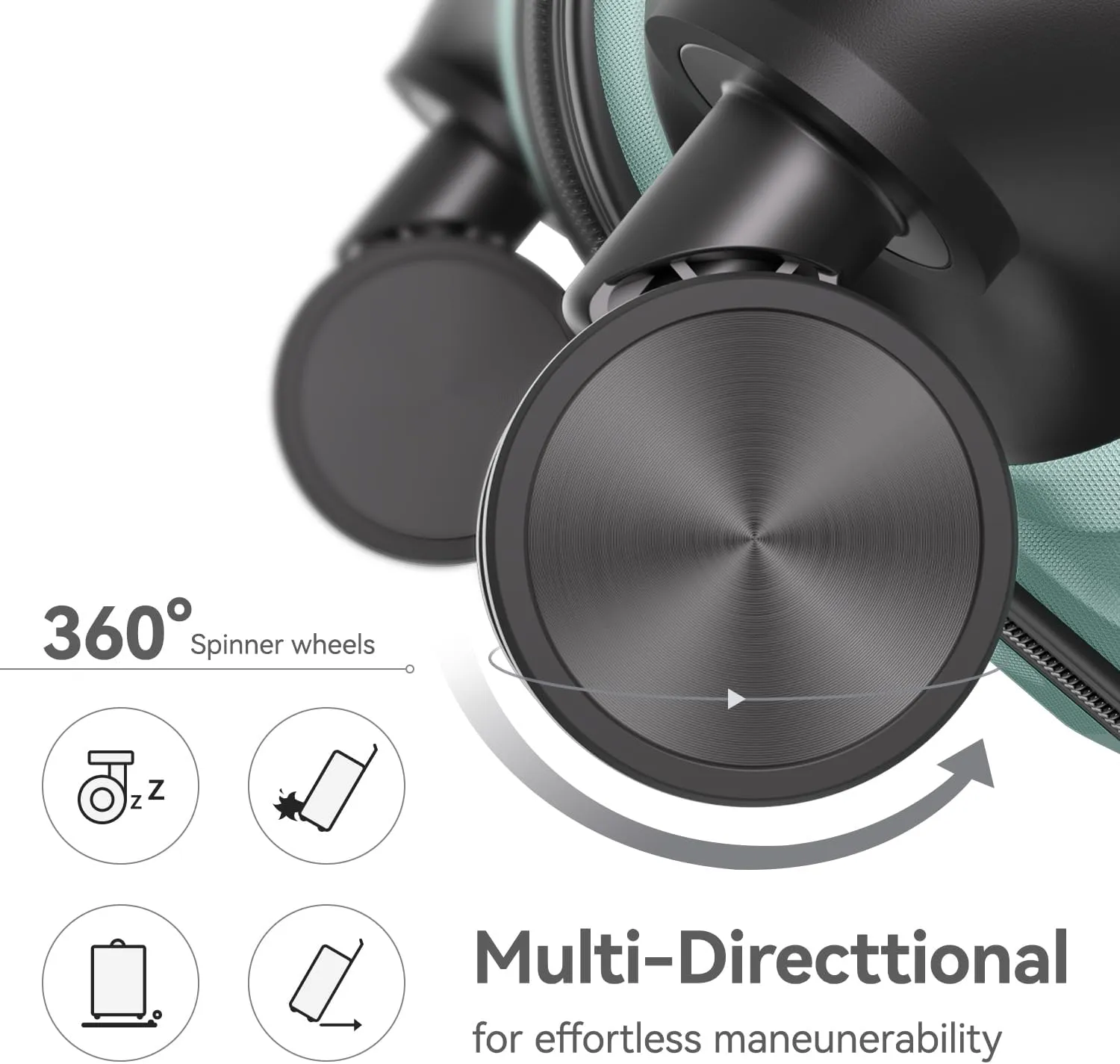 3-Piece (20/24/28)" Suitcase Set Spinner Wheels ABS Lightweight Luggage Sets with TSA Lock,Mint Green