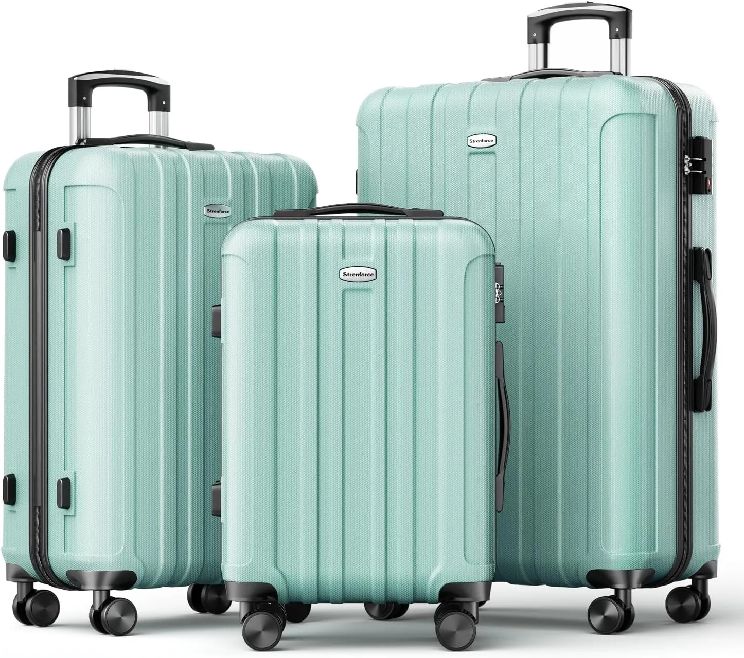 3-Piece (20/24/28)" Suitcase Set Spinner Wheels ABS Lightweight Luggage Sets with TSA Lock,Mint Green