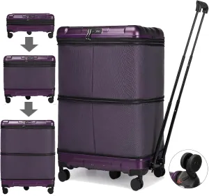 32 Inch Expandable Checked Luggage Suitcases with Wheels,Double Expansion and Removable Universal Wheel,Large Capacity Weekend Duffle Bag,Suitable for Moving,Emigrating,Travelling
