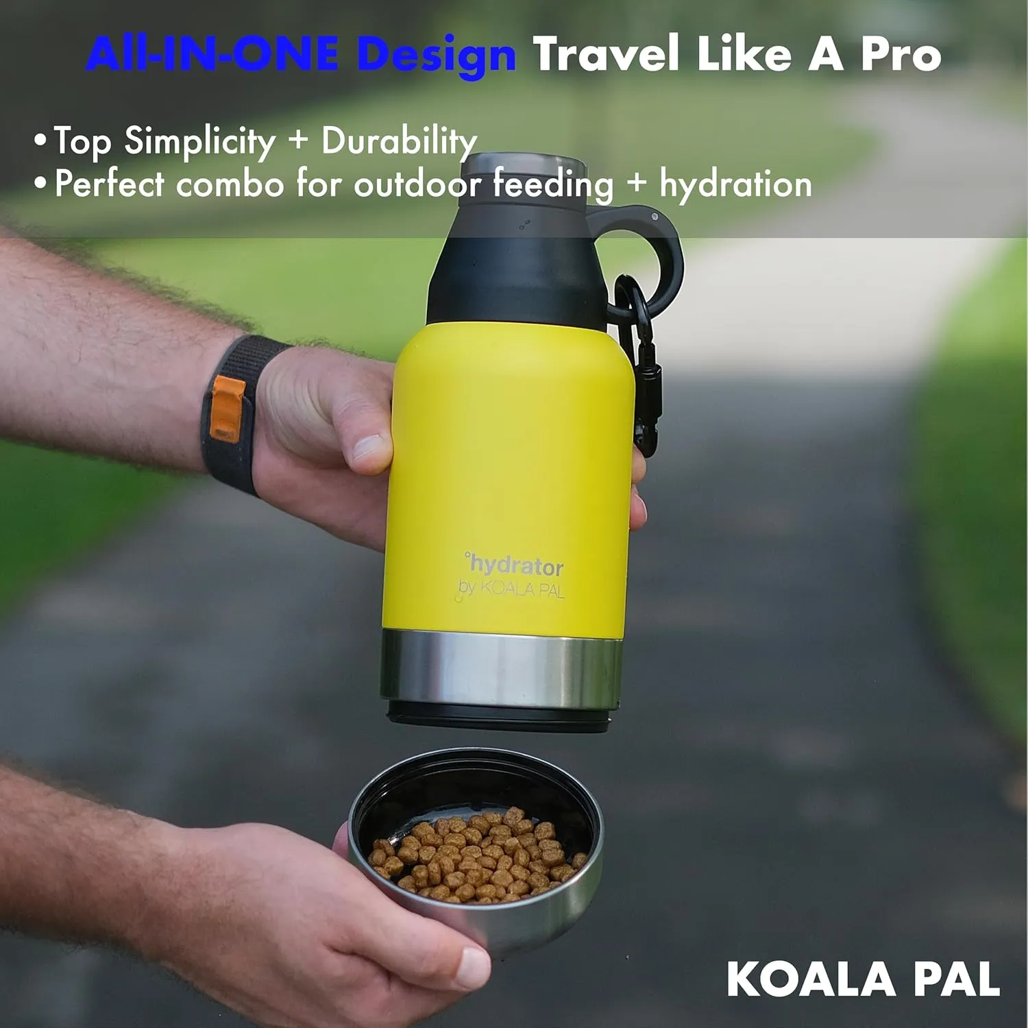 32oz Portable Dog Water Bottle w/Dog Bowls, Dog Travel Water Bottle   Travel Dog Bowls, Dog Water Bowl Dispenser, Dog Travel Bowl, Travel Accessories for Dogs (Sunflower, 32 OZ)