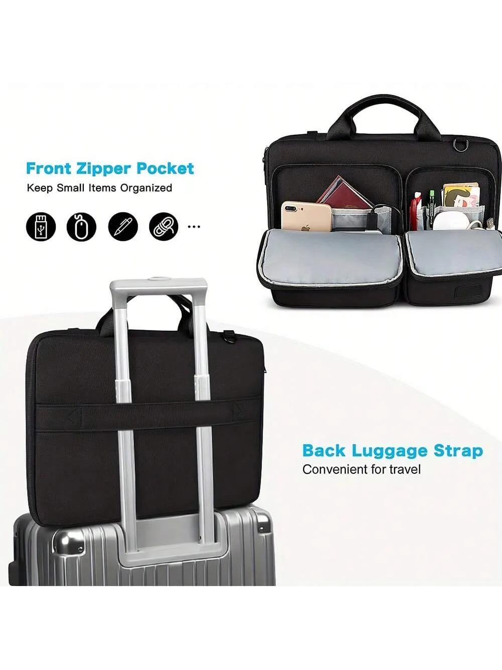 360 Protective Laptop Case: Stylish Shoulder Bag forLaptops - Waterproof & Shockproof Design for Business, School, and Travel