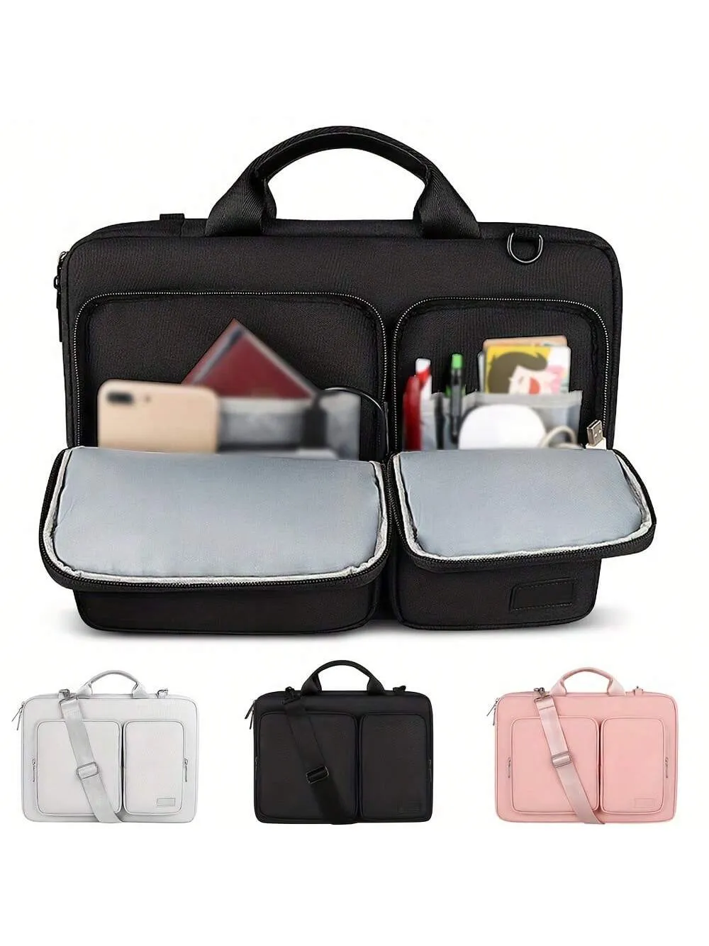 360 Protective Laptop Case: Stylish Shoulder Bag forLaptops - Waterproof & Shockproof Design for Business, School, and Travel