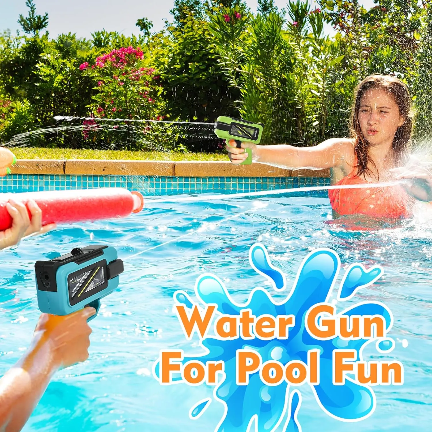 4 Pack Water Guns for Kids Adults - 200CC Squirt Water Toy Gun Super Water Blaster Soaker Long Range High Capacity Swimming Pool Beach Outdoor Water Fighting Toy for Boys Girls
