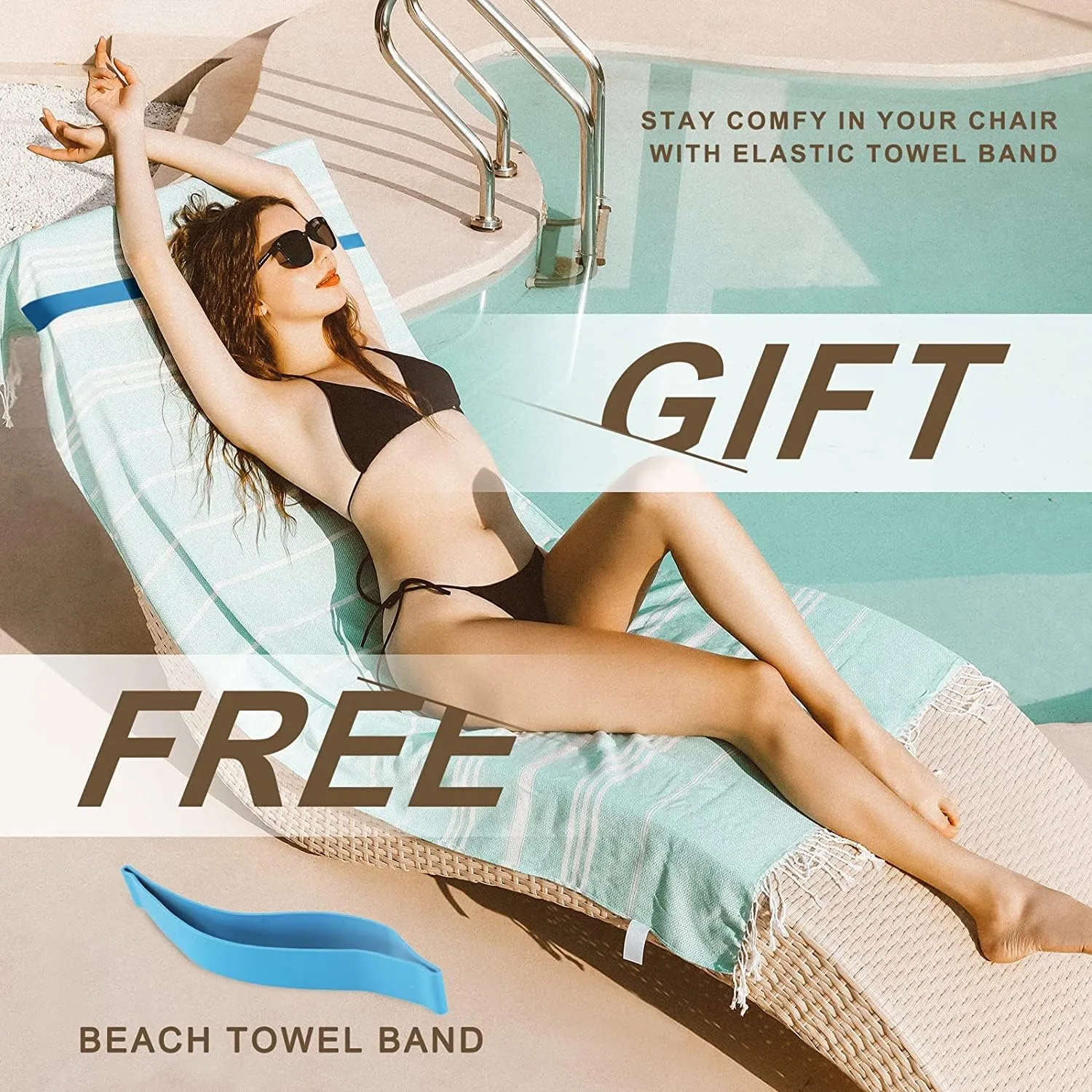 4 Packs Turkish Beach Towel Pool Swim Towels Set Bulk Soft Cotton Extra Large Sand Free Quick Dry Thin Lightweight Travel Vacation Essentials Cruise Accessories Must Haves Clearance Sandless Oversized