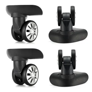 4 Pcs Luggage Wheels Replacement 360° Rotating ABS Suitcase Wheels Silent Operated Wear-Resistant Black Casters for Travel Luggage Replacement