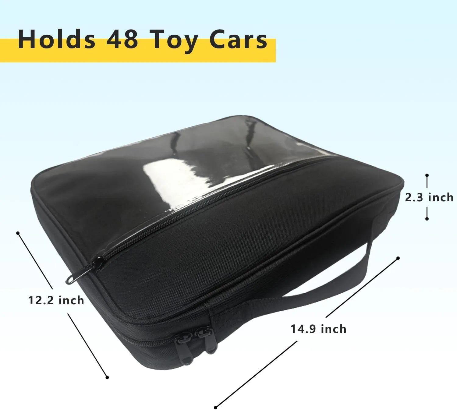 48 Slots Toy Cars Storage Case Compatible with Hot Wheels, Hotwheels Carrying Case forMatchbox Cars,Mini Toys.Hot Wheels Storage (Black Bag Only)