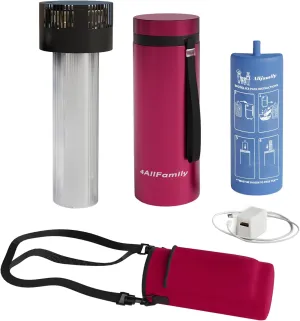 4ALLFAMILY Voyager Auto Shut Off Cooler Travel Case TSA Approved (1–7 Medication Pens) – On–The–Go Medical Cooler with Biogel & USB Charger – Diabetes Travel Case for Insulin & EpiPens (Magenta)