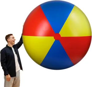 5 ft or 5.9 ft Giant Inflatable Beach Ball Jumbo Rainbow Ball Extra Large Inflatable Toys for Pool Summer Beach Pool Event Party Massive Games