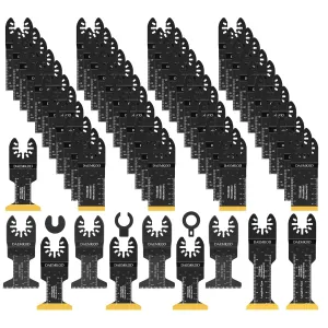 55 Pack Oscillating Tool Blade Kit, Professional Multitool Blades for Soft Metal Nails and Hard Wood Plastic, Multi Tool Blades Kits for Oscillating Tool Accessories, 6 Types Saw Blades