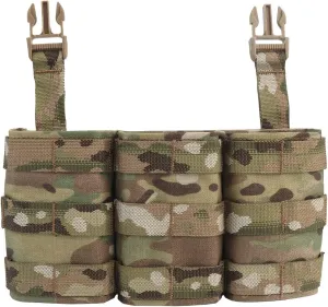 5.56 Triple Mag Pouch Tactical Placard with Nylon Mag Carrier Clip for Chest Rig