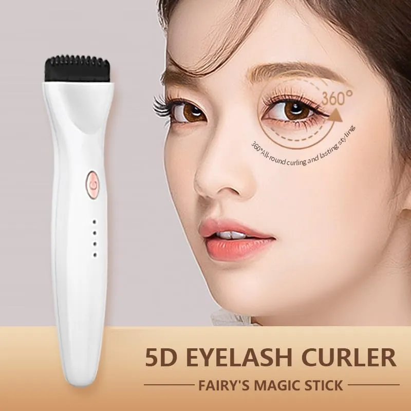 5D Electric Eyelash Curler, USB Type-C Charging, 3 Temperature Settings, 30-Day Battery Life, White (Pink)