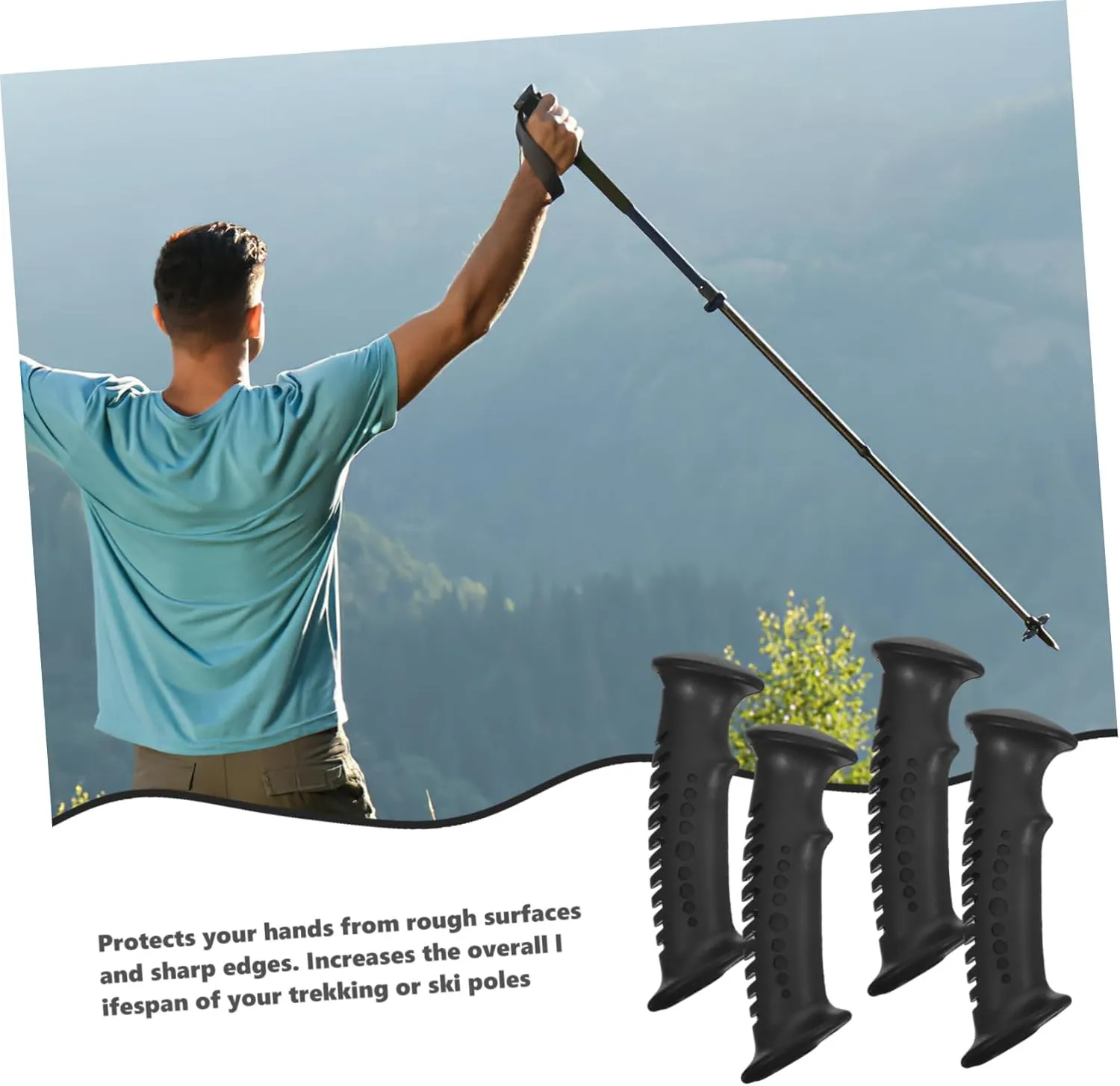 5sets Trekking Pole Tool Grip for Replacement Comfortable Spherical Handle 4pcs*5