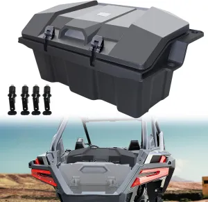 60 QT Forward Cargo Box Compatible with 2022-2025 Polaris RZR Pro R/Pro R 4 Accessories Water Resistant UTV Rear Cargo Tool Storage Box W/ 2 Lockable Latches Replacement for 2884235