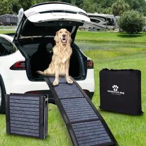 63" Long, 17" Extra Wide Light Weight Portable Dog Ramp for Cars, SUVs, Trucks, Stairs, Non-Slip, Foldable, Indoor & Outdoor, for Small, Medium, Large, Old Dogs, Supports Up to 200 lbs.