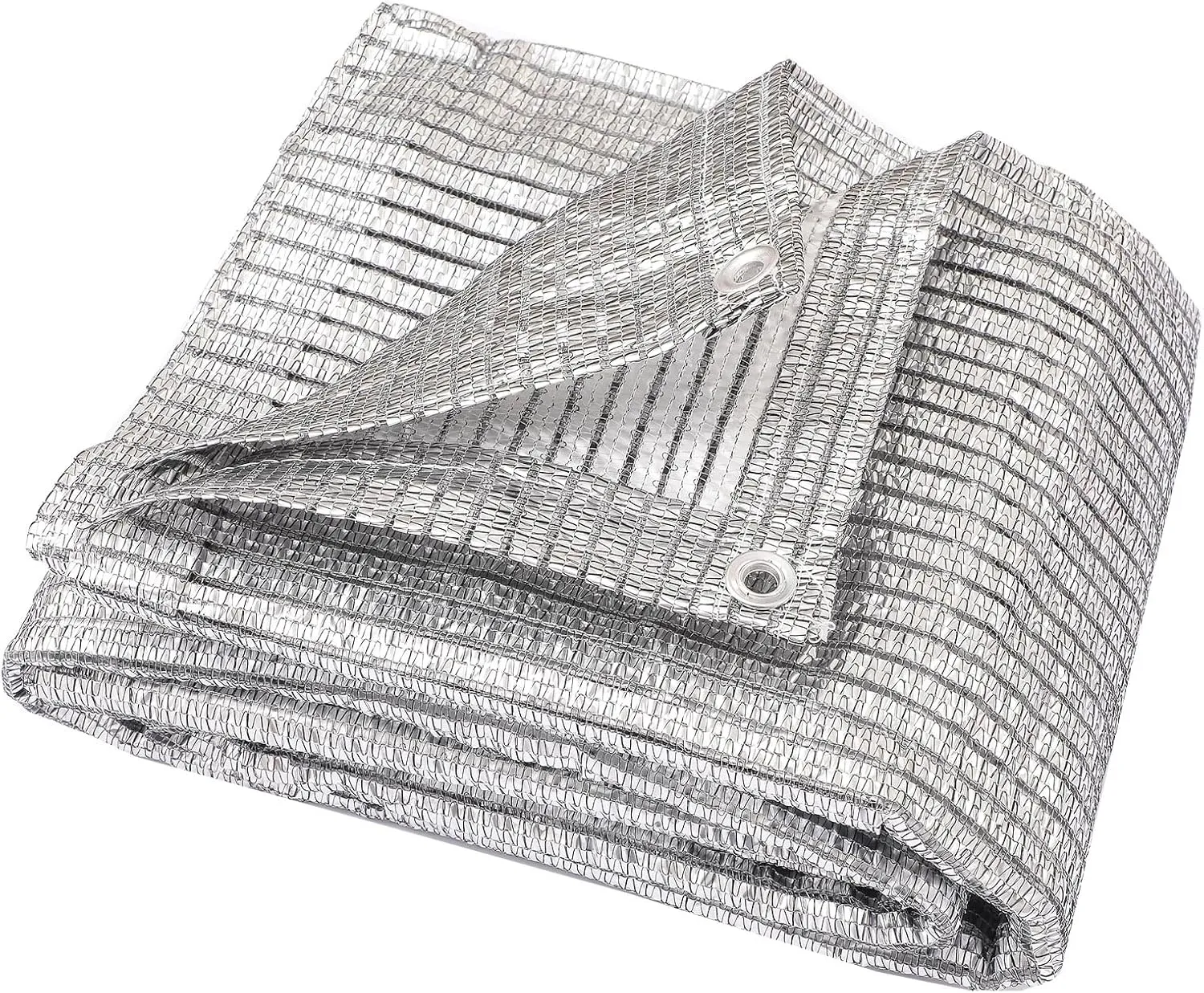 65% Aluminum Foil Shade Cloth with Grommets Mesh Sun Block Fabric Cover Canopy Sun Reflect Pet Shade Garden 6.5ft x 20ft