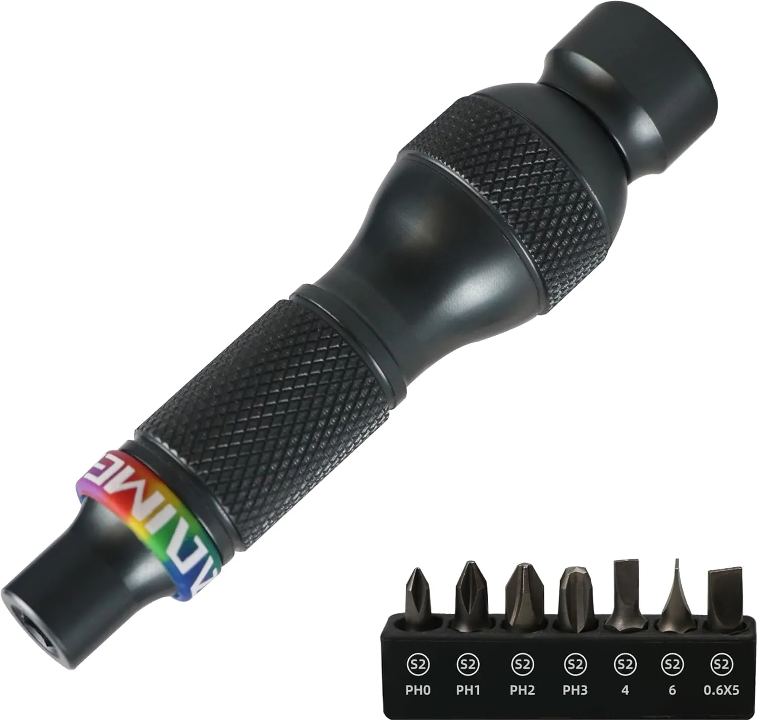 7-in-1 Fidget Screwdriver, Magnetic Self-Locking EDC Tool with Smooth Spinning Handle, for Work & Play.