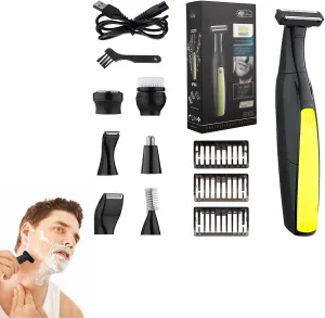 7 in 1 Multifunctional Shaver, Electric Shavers for Men Womens, All-in-One 360 Hybrid Face Electric Beard Trimmer and Shaver, Adjustable Comb, Wet Dry Cordless Foil Shavers, Low Noise (Black)