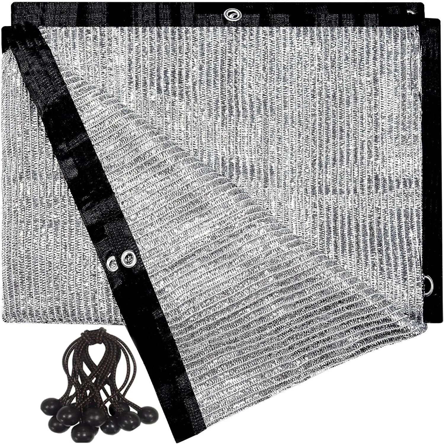 70% Aluminum Shade Cloth 13 FT x 16 FT，Silver Tarps Fabric Privacy Screen Pet Shade Car Cover Patio Garden Pergola Cover Canopy with Grommets and Ball Bungee, Aluminum Foil Shade Net